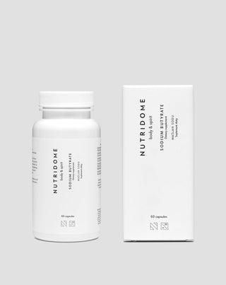 Natriumbutyrat 620 mg/dag til tarm-, betændelses- og bakteriefloraforstyrrelser Nutridome 60 stk. - 3