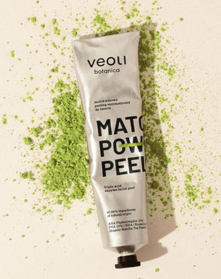 Enzymatisk peeling med AHA 10%, PHA 10%, BHA Matcha power peel Veoli Botanica - 2