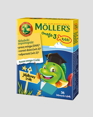 Kosttilskud med omega-3-fedtsyrer Møllerens fisk 36 vingummier med æblesmag - 1
