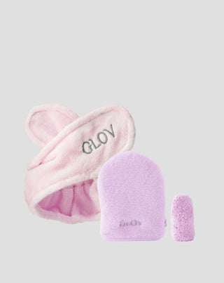 Glov hårbåndsæt med to handsker til fjernelse af makeup og daglig hudpleje - 1