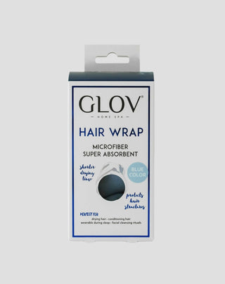Blå hårturban, der reducerer tørretiden for alle hårtyper Hair Wrap Glov - 2