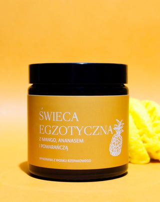 Eksotisk håndlavet lys af rapsfrø med duft af mango, ananas og appelsin Mglife - 2