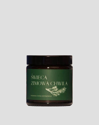 Vegansk rapslys Winter moment med duft af fyrretræ, cedertræ og rav 120 ml MgLife - 1