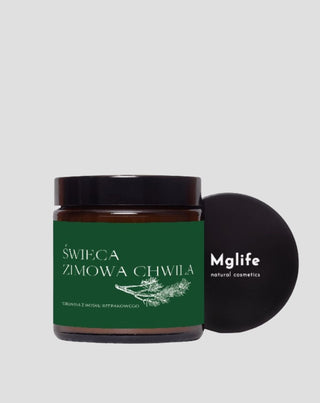 Vegansk rapslys Winter moment med duft af fyrretræ, cedertræ og rav 120 ml MgLife - 4
