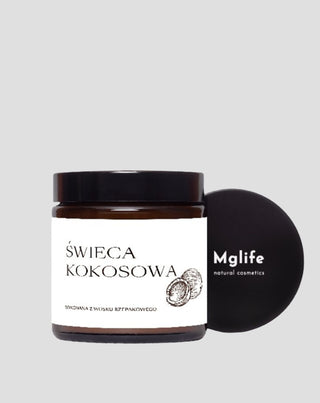 Vegansk rapslys med bomuldsvæge kokosnødduft 120 ml MgLife - 4