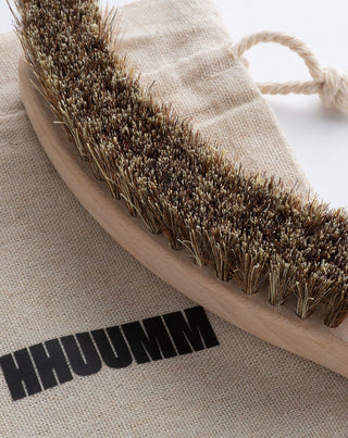 Halvcirkelformet børste til tør kropsmassage No. 16 med fiberblanding HHUUMM - 2