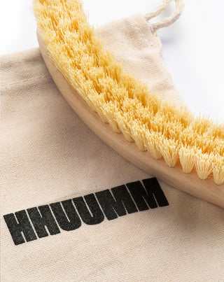 Halvcirkelformet børste til tør kropsmassage nr. 18 med tampicofiber HHUUMM - 2