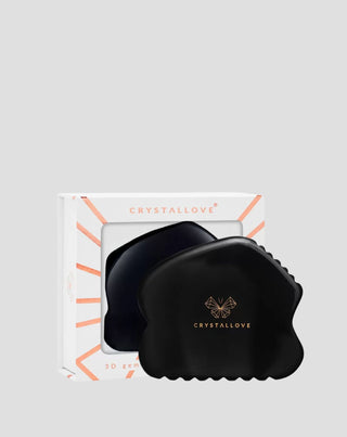 Gua sha ansigtsmassageplade lavet af obsidiansten med stor kraft Crystallove - 1