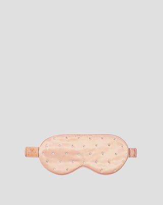 Sovemaske i silke dekoreret med krystaller – rose gold Crystallove_3 - 3