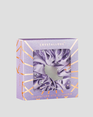 Silkebånd til håret med krystaller – lilac Crystallove_4 - 4