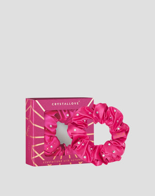 Silkebånd til håret med krystaller – hot pink Crystallove - 1