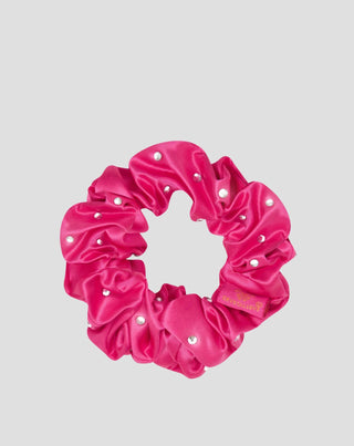 Silkebånd til håret med krystaller – hot pink Crystallove_3 - 3