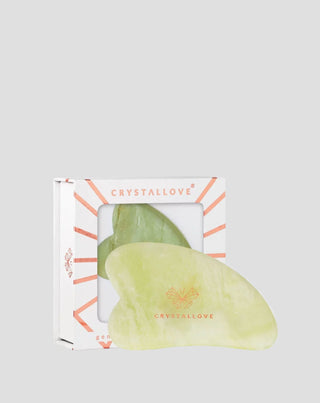 Ansigtsmassageplade gua sha af jadeit ungdommens sten Crystallove - 1