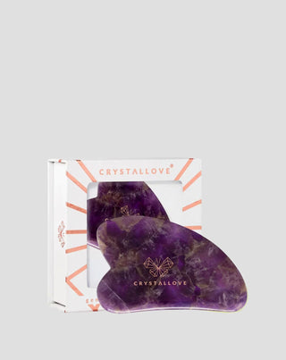 Ansigtsmassageplade gua sha af ametyst, sten for harmoni og afslapning Crystallove - 1