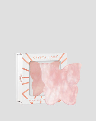 Ansigtsmassage gua sha plade i rosa kvarts Crystallove - 1