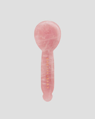 Gua sha-massager til øjnene med rosenkvarts – ansigtsrefleksologi Crystallove - 1