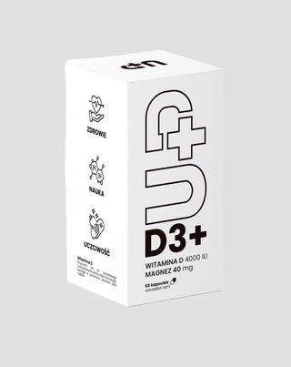 Up D3+ D3-vitamintilskud kombineret med magnesium UP Health Pharma 60 kapsler - 1