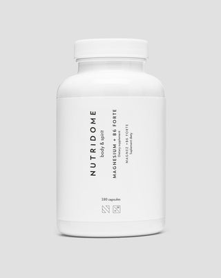 Magnesium + B6 Forte magnesiumcitrat mod kramper i ben og lægge, træthed og stress Nutridome 180 kapsler - 1