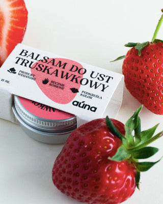 Jordbærlæbepomade, der fremhæver læbefarven og giver glans Auna - 3