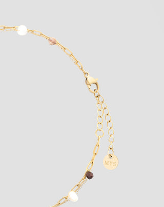 Ankelarmbånd med naturstenene agat, maifan, jaspis, jade og aventurin Mys - 3