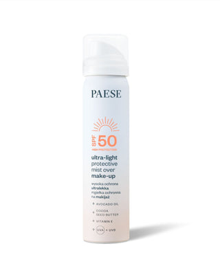 Ultra-let make-up protection mist med solcreme SPF50 fra Paese - 1