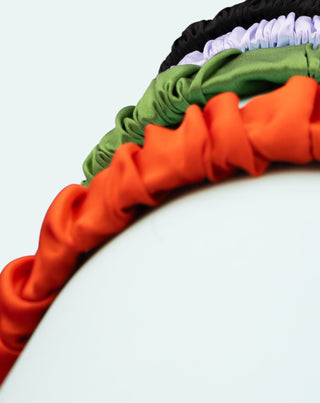 Silkehårbånd i 100 % naturlig silke, rød Twisty - 4