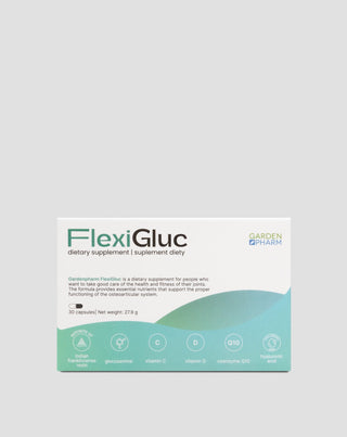Kosttilskud til led, brusk og knogler med glucosamin og røgelsekstrakt Gardenpharm FlexiGluc 30 kapsler - 1
