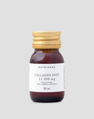 Flydende kollagen-shot med vitaminer kosttilskud 12.000 mg Nutridome 30 ml - 1