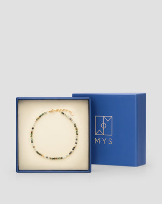 Ankelarmbånd af natursten Afrikansk turkis og amazonit Mys - 5