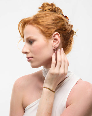 Guldbelagt armbånd med naturstenene pink og lemon jade Mys - 2