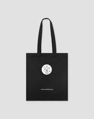 Indkøbspose i økologisk bomuld med tryk, sort Nutridome - 2