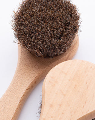 Rund massage- og ansigtsrensebørste nr. 15 med hestehår HHUUMM - 2