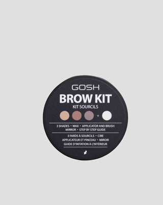 Palette med 3 skygger og klar voks til styling af øjenbryn med langtidsholdbar effekt Gosh - 3