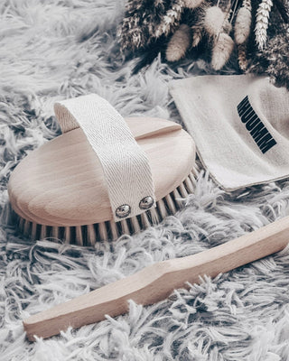 Kropsmassagebørste med agavetræ, bøgefibre og aftagelig pind No. 2 Hhuumm - 2