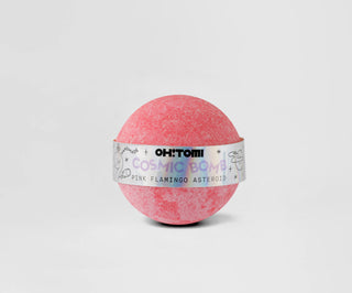 Oh!Tomi Pink Flamingo Asteroid brusende badebold med plejende olier