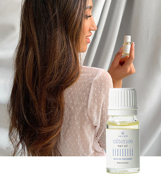 Hårolie med et kompleks af 10 nærende olier Oiltense 9 ml Halier