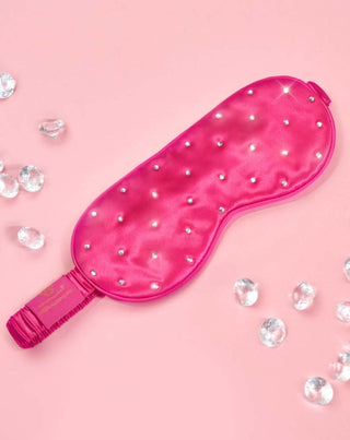 Sovebind i silke dekoreret med krystaller - hot pink Crystallove - 2