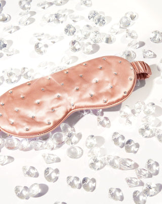 Sovebind i silke dekoreret med krystaller - rosaguld Crystallove - 2