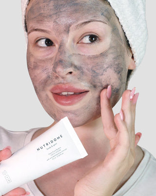 Afgiftende ansigtsscrub med aktivt bambuskul og hvidt ler Nutridome - 2