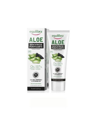 Tandvaskegel med aktivt kul fra kokosnøddeskal og aloe vera Equilibra - 1