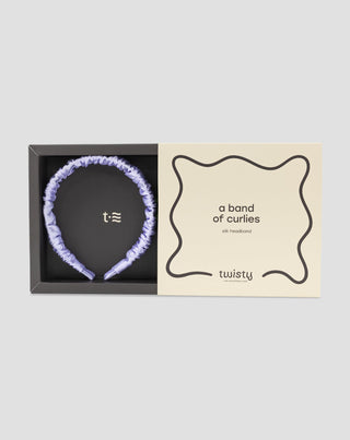 Silkehårbånd i 100 % natursilke lilla Twisty - 3