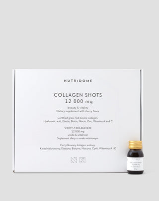 Flydende kollagen-shots med vitaminer kosttilskud 12.000 mg 30 × 30 ml Nutridome