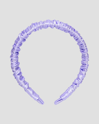 Silkehårbånd i 100 % natursilke lilla Twisty - 1