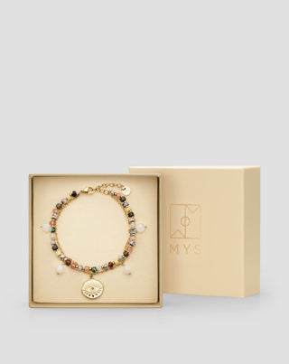 Armbånd med naturstenene agat, maifan, jaspis, jade og aventurin Mys - 5