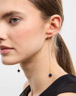 Guldbelagte øreringe med natursten lapis lazuli øreringe Mys - 2