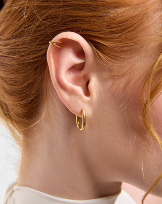 Guldbelagte øreringe med natursten pink jade øresæt Mys - 3