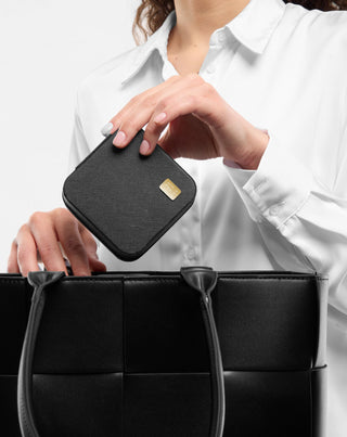 Smykkeskrin med rum, ruller og kroge lille sort Mys - 3